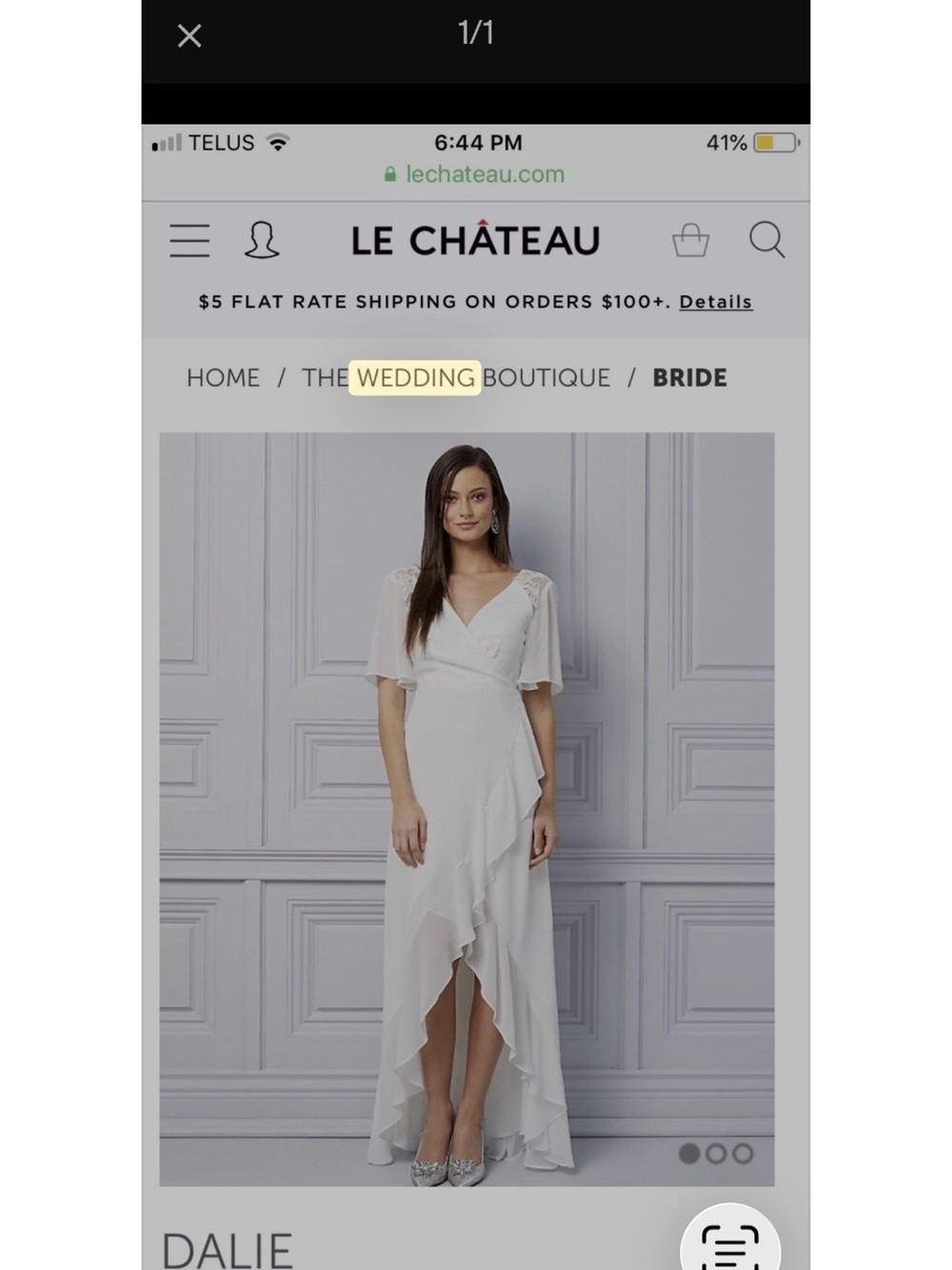 le chateau White Ruffled Wrap Maxi Dress Wedding